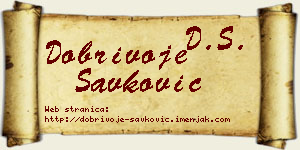 Dobrivoje Savković vizit kartica